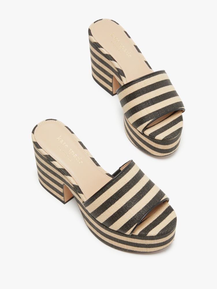 Kate Spade,Ibiza Raffia Sandals,Black