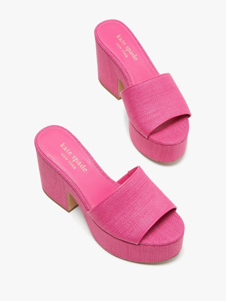 Kate Spade,Ibiza Raffia Sandals,Fuchsia