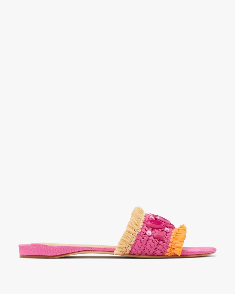 Kate Spade,Bora Bora Slide Sandals,Casual,Rose Jam/ Natural/ Satsuma