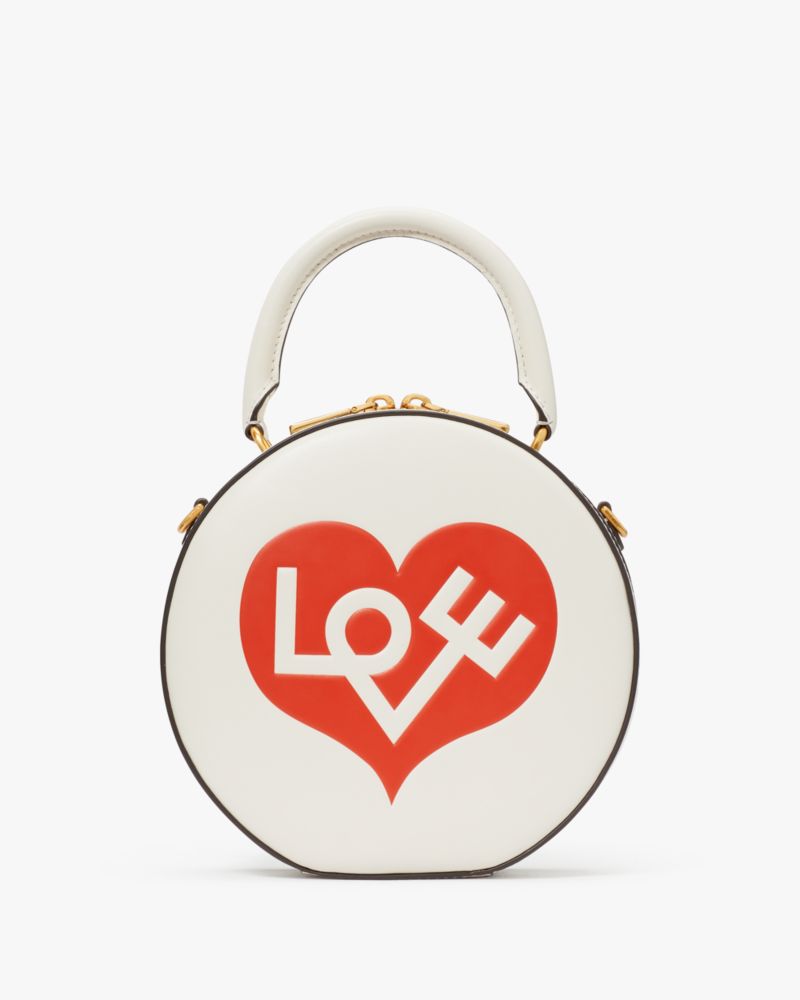 Kate Spade,Alexander Girard x Kate Spade New York Heart Embossed Crossbody,Polyurethane,Leather,Crossbody,Faux Leather,Day...,Cream