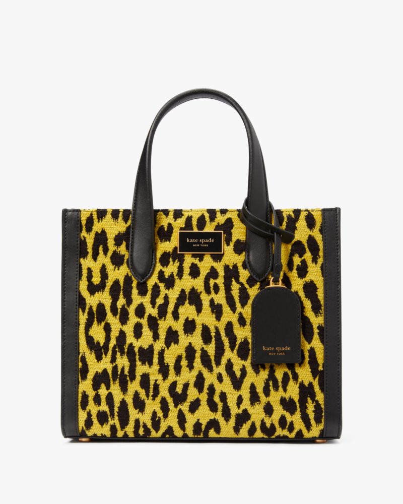 Kate Spade,Manhattan Modern Leopard Chenille Small Tote,Wild Chamomile Multi