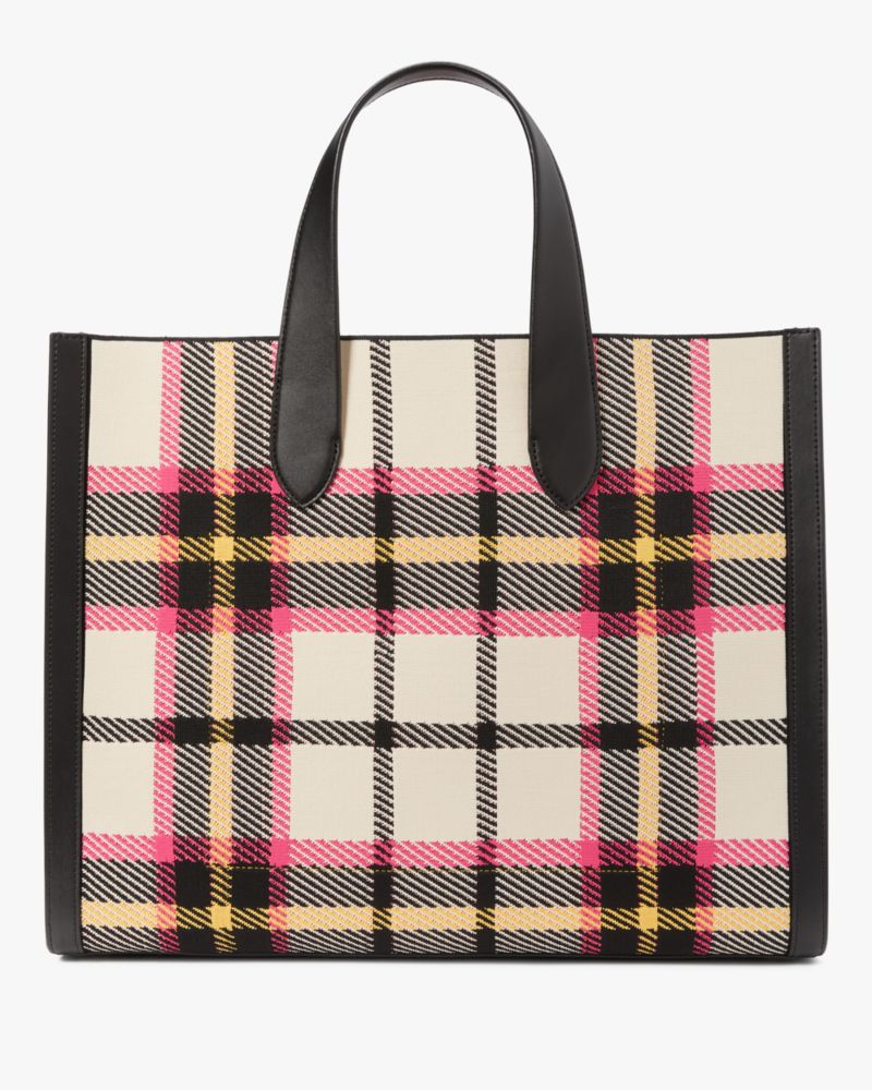 Kate Spade New York Bleeker Painterly Houndstooth Printed Tote Bag - Black Multi