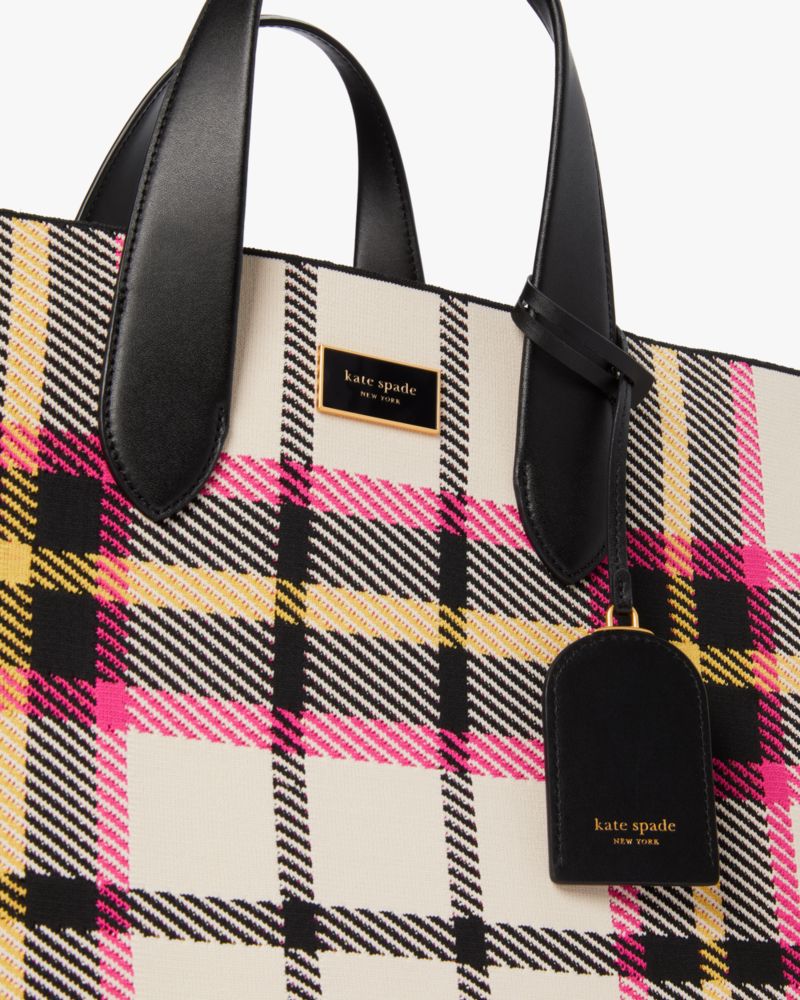 Manhattan Museum Plaid Jacquard Large Tote