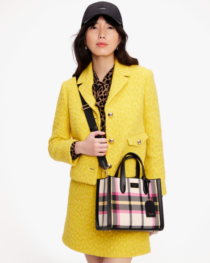 Kate Spade,Manhattan Museum Plaid Jacquard Small Tote,