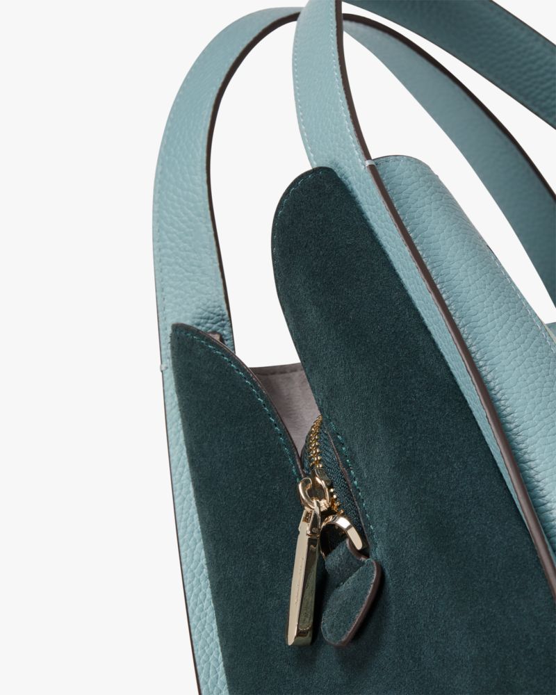 knott colorblock suede & leather satchel bag