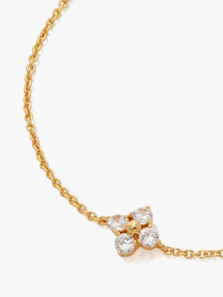 Kate Spade,miosotis flower bracelet,Clear/Gold