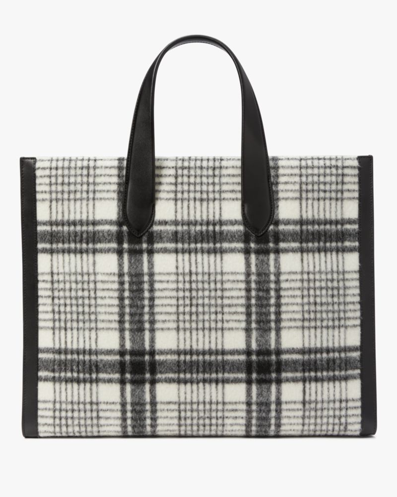 kate spade new york Manhattan Studio Plaid Fabric Small Tote Bag