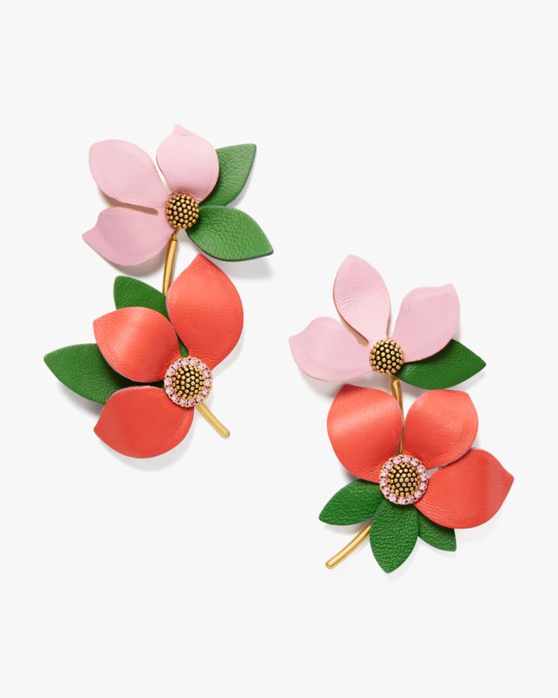 Kate Spade,Flower Power Leather Earrings,