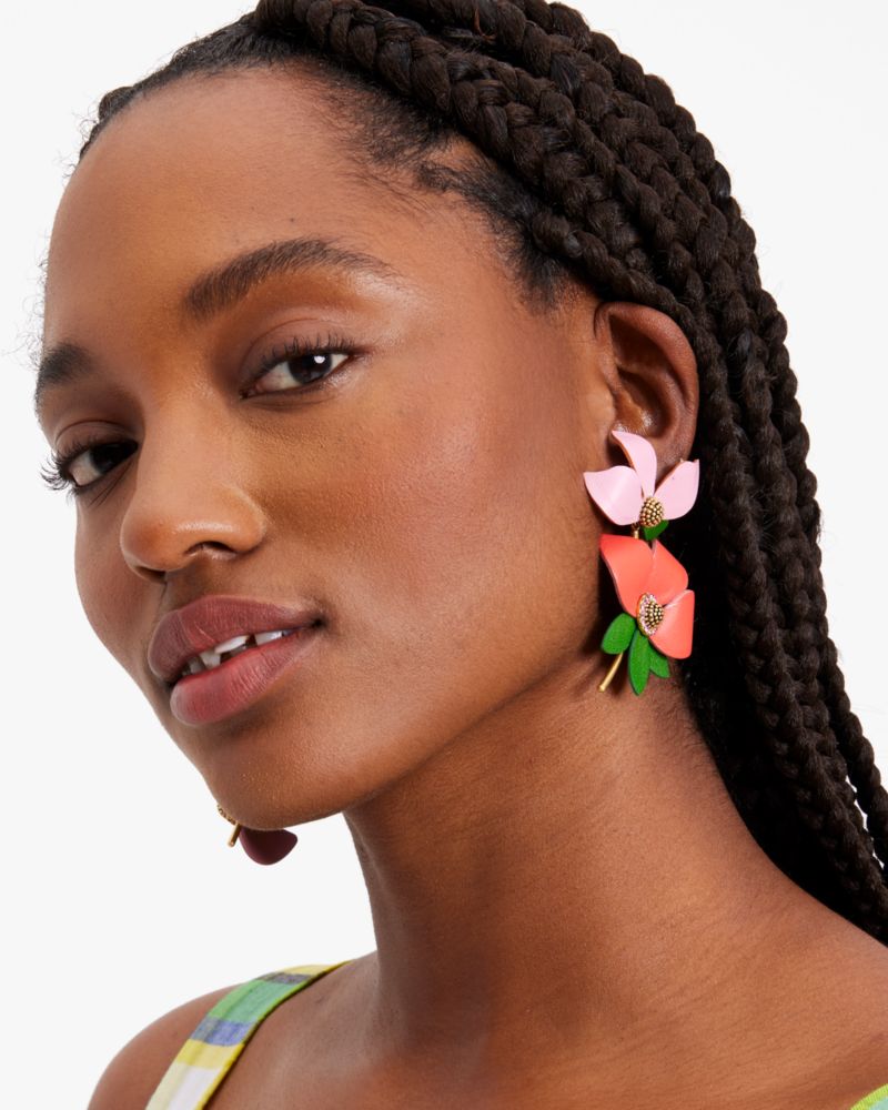 Flower Power Leather Earrings