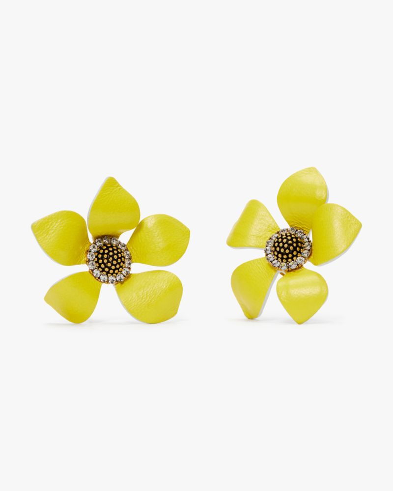 Yellow Flower Stud Earrings