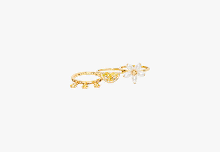 Kate Spade,Fresh Squeeze Stacking Charm Ring Set,