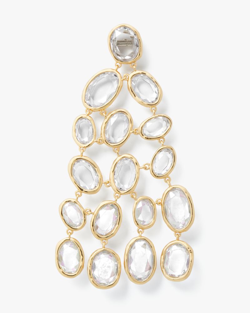 Kate Spade,ハイ シャイン シャンデリア ピアス,全てのアウトレット,クリアマルチ