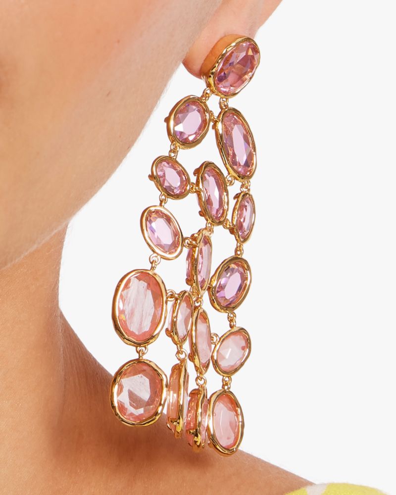 Kate Spade,High Shine Chandelier Earrings,Pink Multi