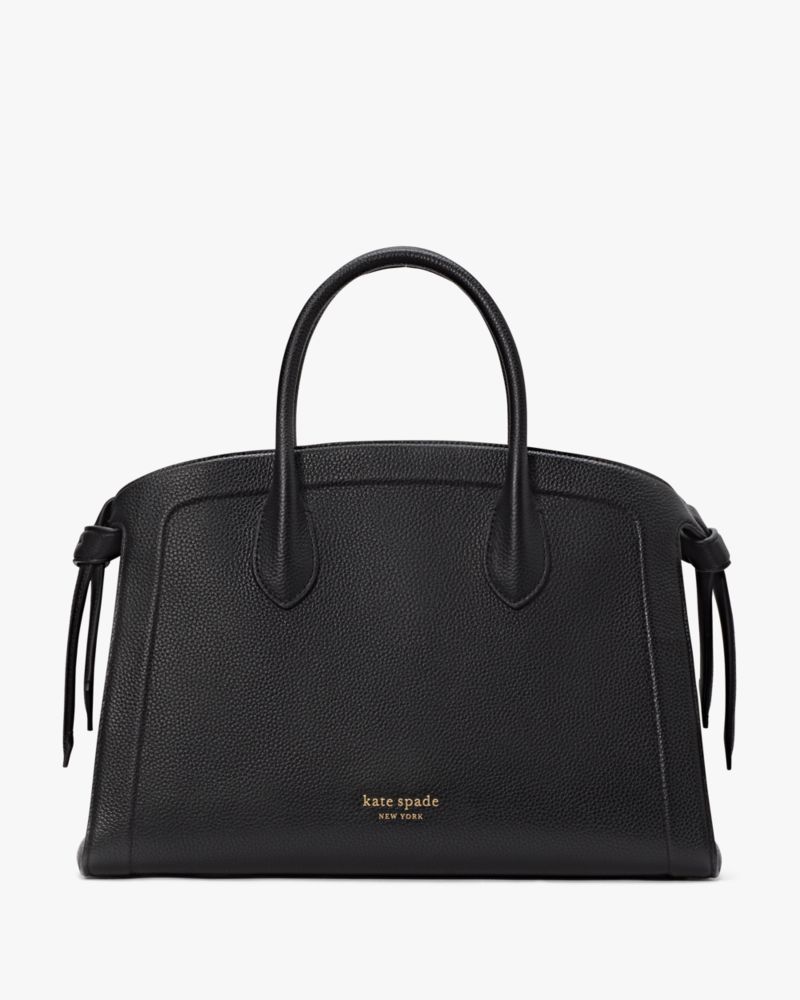 Black Knott Large Zip top Satchel