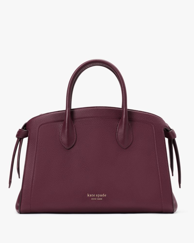 Kate Spade New York Knott Pebbled Leather Crossbody Tote - Deep Cherry