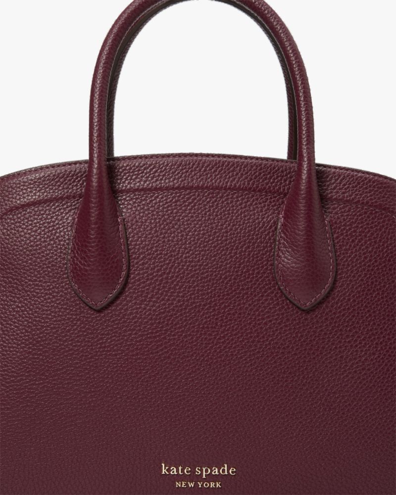 Kate Spade,Knott Large Zip-top Satchel,Deep Cherry