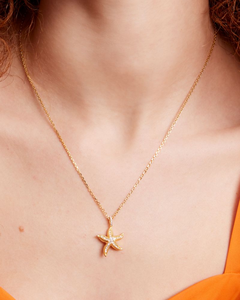 Kate Spade,Sea Star Mini Pendant,Clear Multi