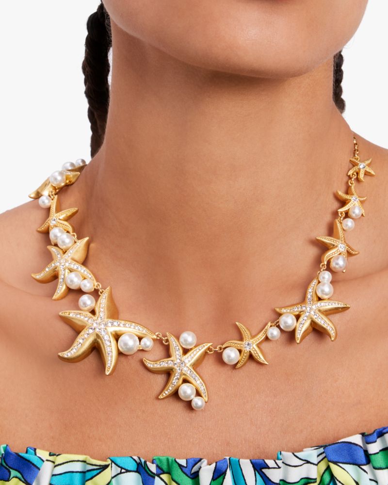 Kate Spade,Sea Star Statement Necklace,Clear Multi