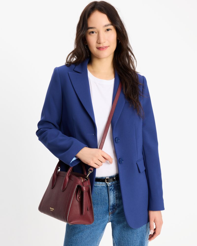 Kate Spade,Knott Medium Zip-top Satchel,Maroon