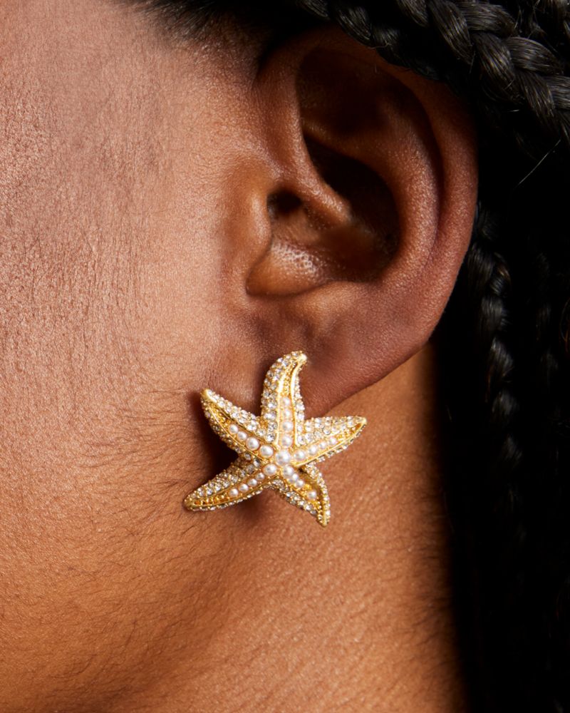 Kate Spade,Sea Star Statement Studs,Clear Multi