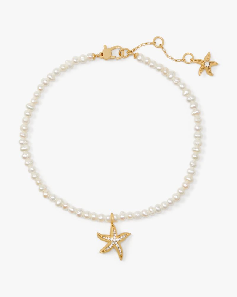 Kate Spade,Sea Star Pearl Anklet,Clear Multi