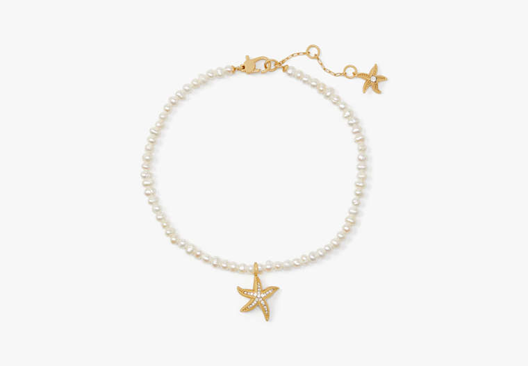 Kate Spade,Sea Star Pearl Anklet,Clear Multi
