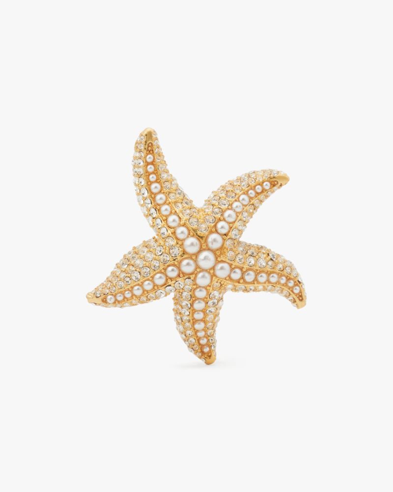 Kate Spade,Sea Star Cocktail Ring,Clear Multi