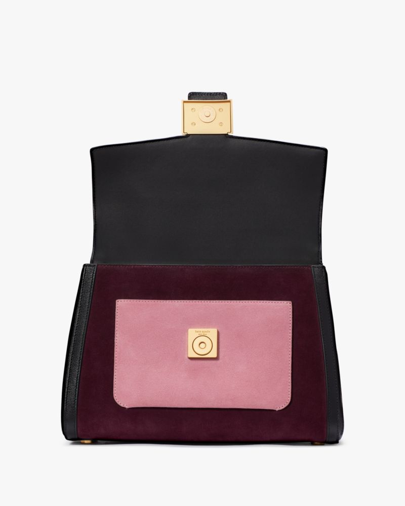 Katy Colorblocked Suede Medium Top-handle Bag