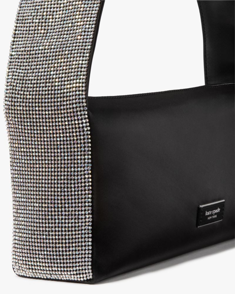 Afterparty Crystal Embellished Satin Shoulder Bag