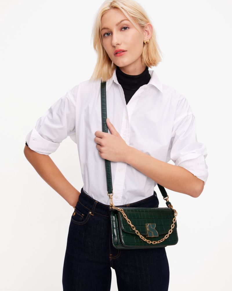 Dakota Croc-embossed Small Crossbody