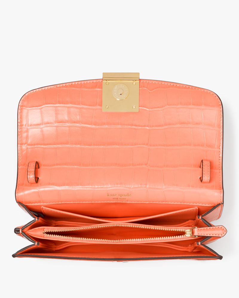 Kate Spade,Dakota Croc-embossed Small Crossbody,Leather,Crossbody,Chain Detail,Logo,Shoulder Guard,Day Party,