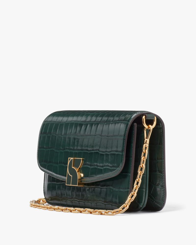 Dakota Croc-embossed Medium Convertible Shoulder Bag