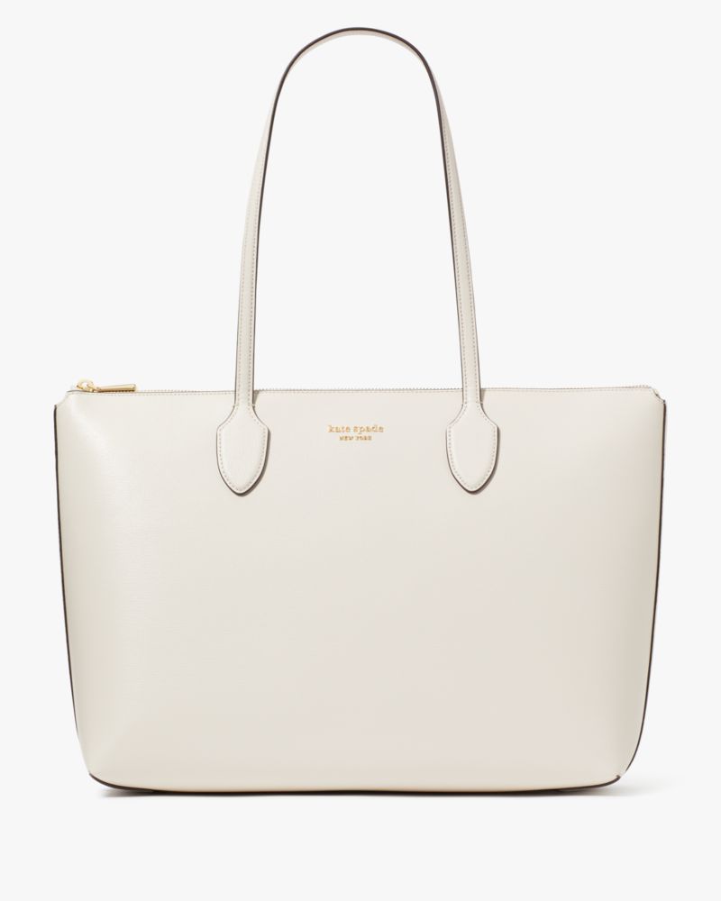 Kate Spade,Bleecker Large Zip-top Tote,Parchment