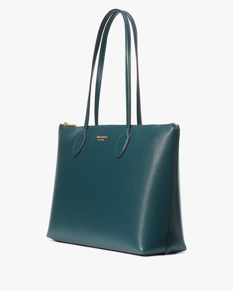 Kate Spade,Bleecker Large Zip-top Tote,Artesian Green