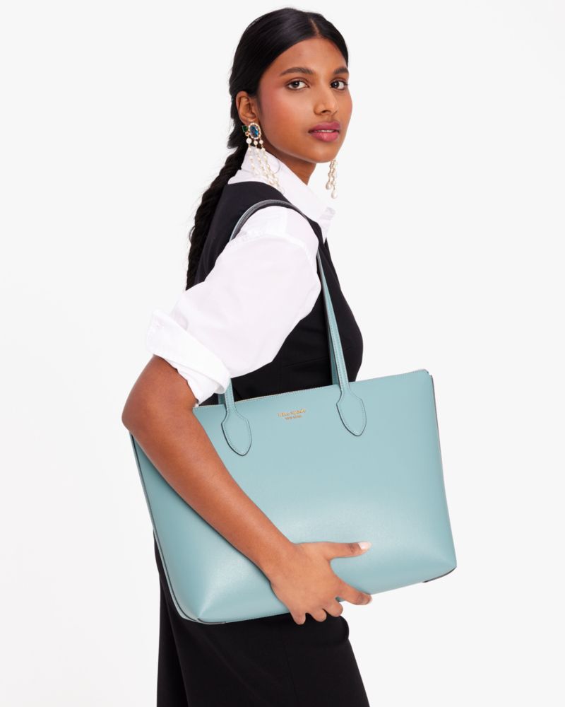 Kate Spade,Bleecker Large Zip-top Tote,Aegean Teal