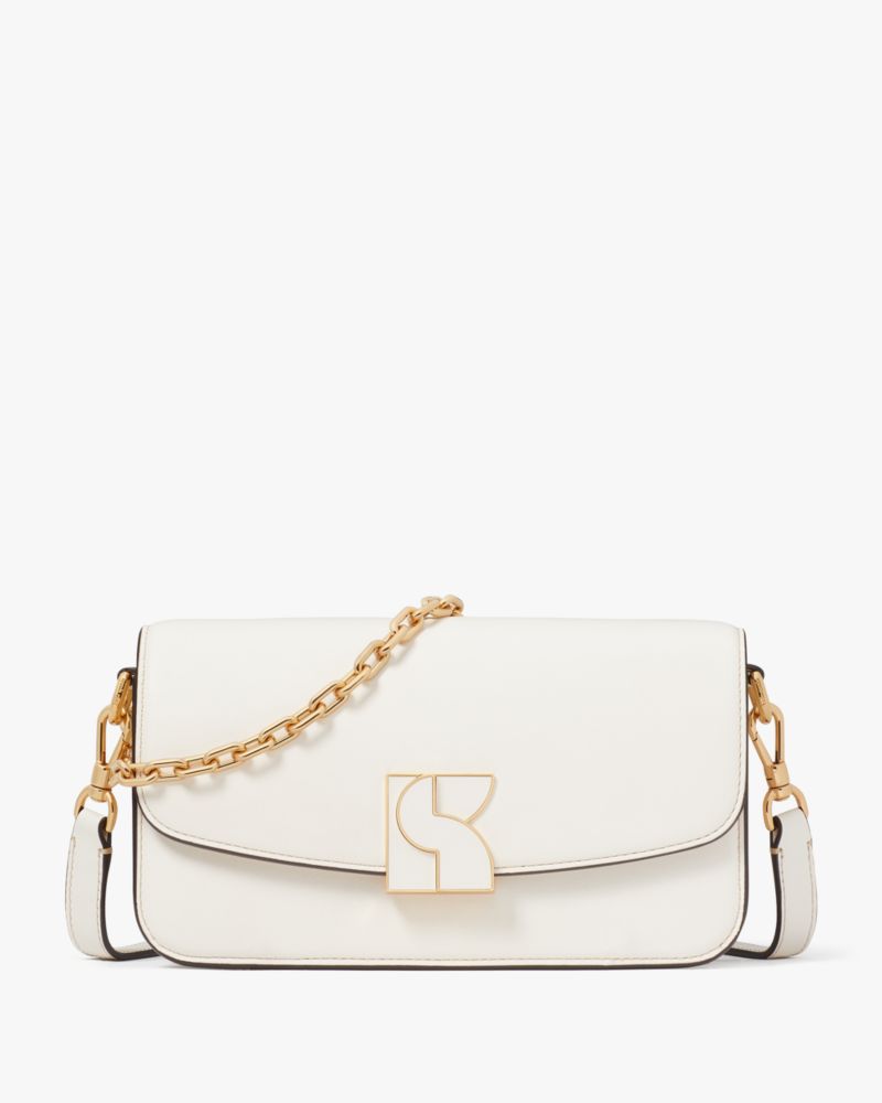 Kate Spade,Dakota Small Crossbody,Leather,Crossbody,Logo,Day Party,Cream