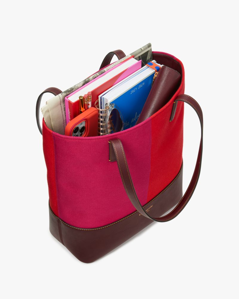 Kate Spade,Waverly Racing Stripe Jacquard Large Tote,