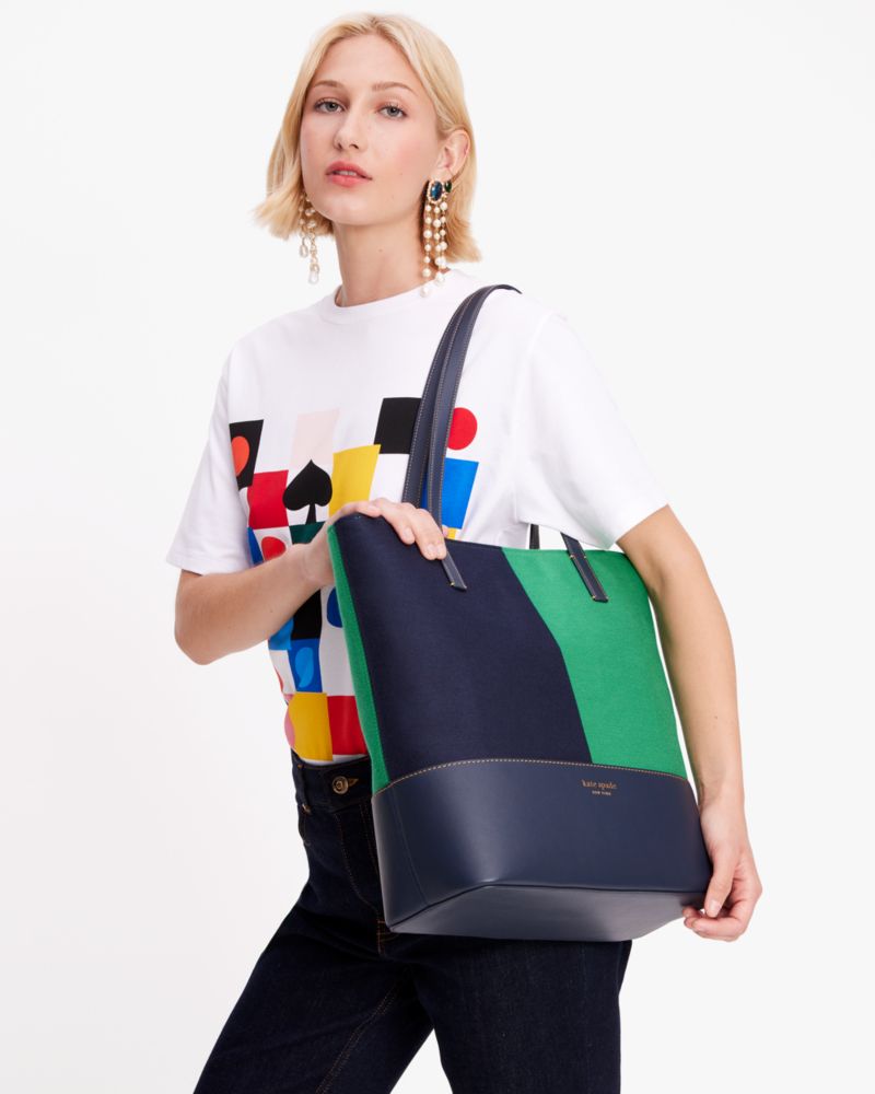 Kate Spade,ウェバリー レーシング ストライプ ジャカード ラージ トート,トートバッグ,