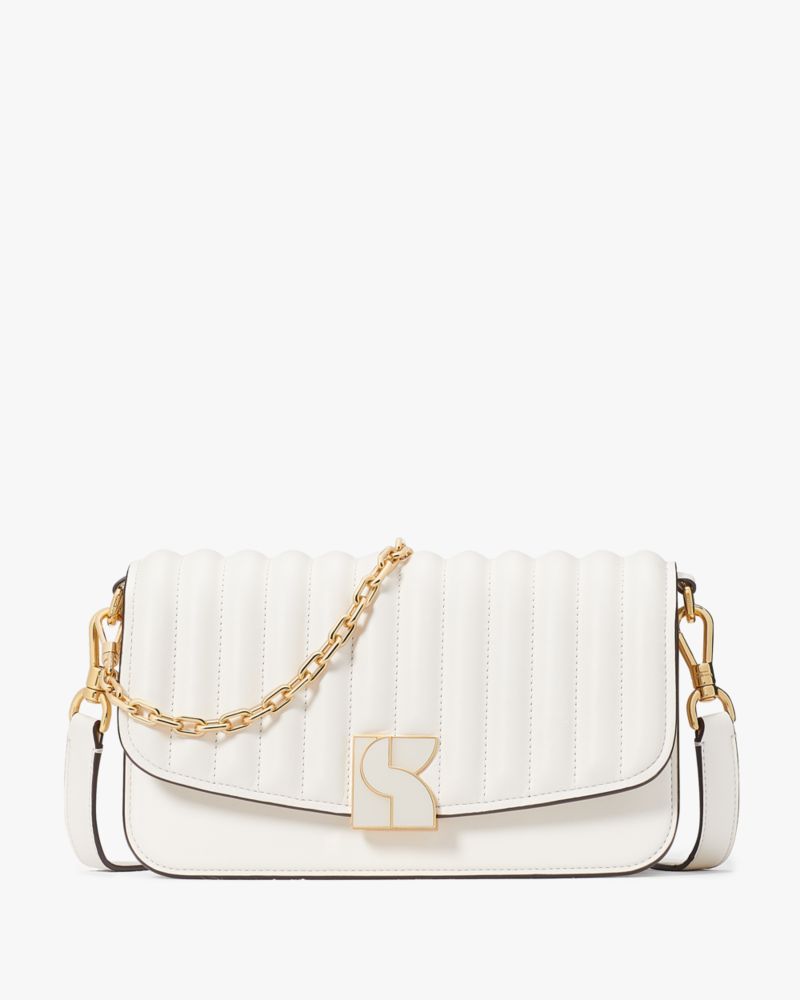 Kate Spade,Dakota Trapunto Medium Convertible Shoulder Bag,Cream