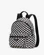 Kate Spade,Sam Icon Modernist Hearts Jacquard Small Backpack,Black/Cream