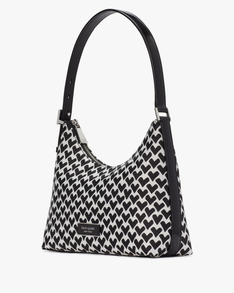 Kate Spade,Sam Icon Modernist Hearts Jacquard Small Shoulder Bag,