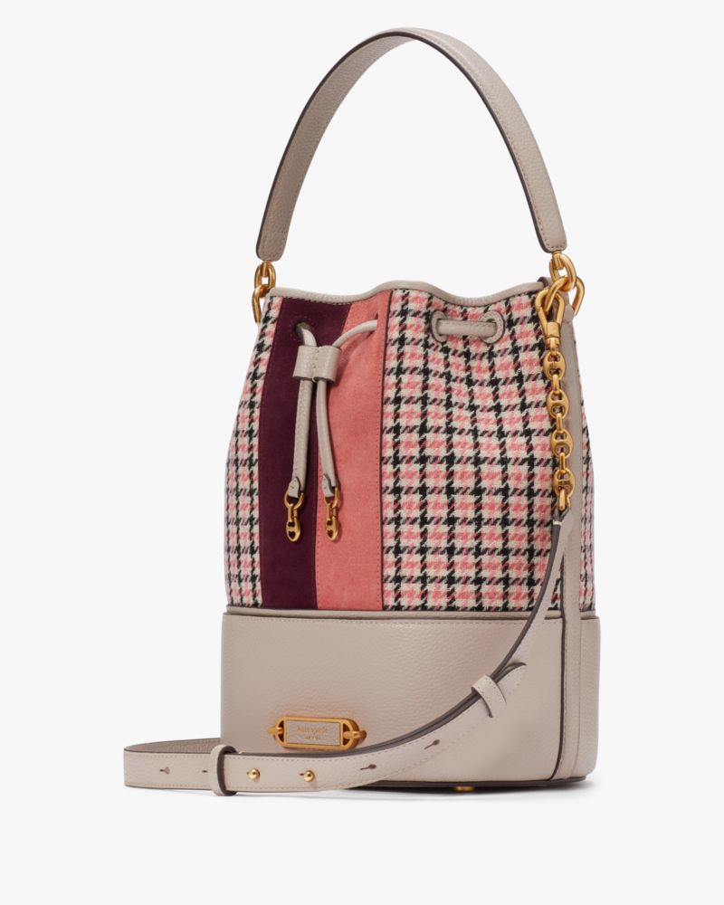 Kate Spade,グラマシー レーシング ストライプ プラッド ツイル ミディアム バケット バッグ,ショルダーバッグ,マッシュルームマルチ