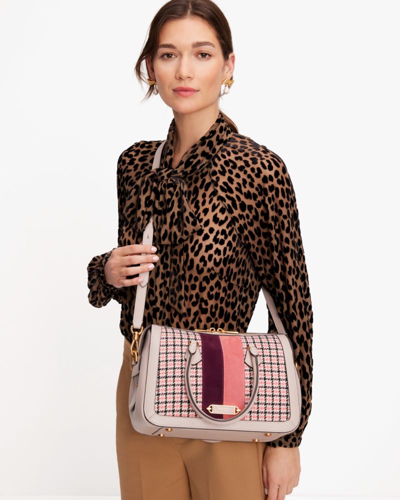 Gramercy Racing Stripe Plaid Twill Medium Satchel | Kate Spade New