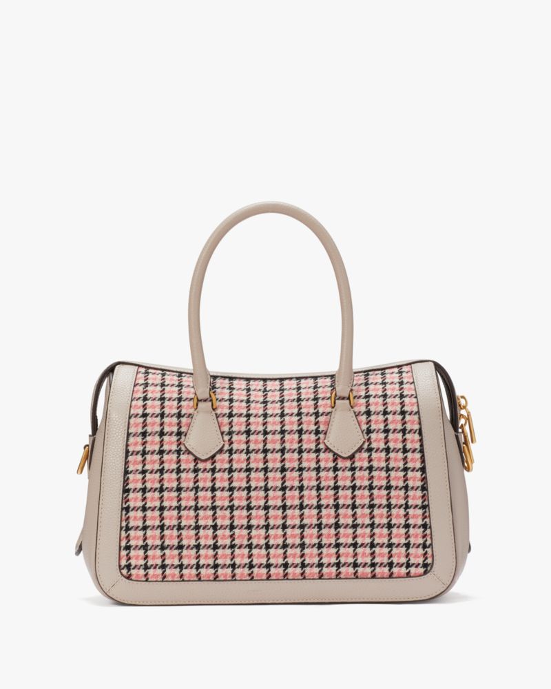 Gramercy Racing Stripe Plaid Twill Medium Satchel