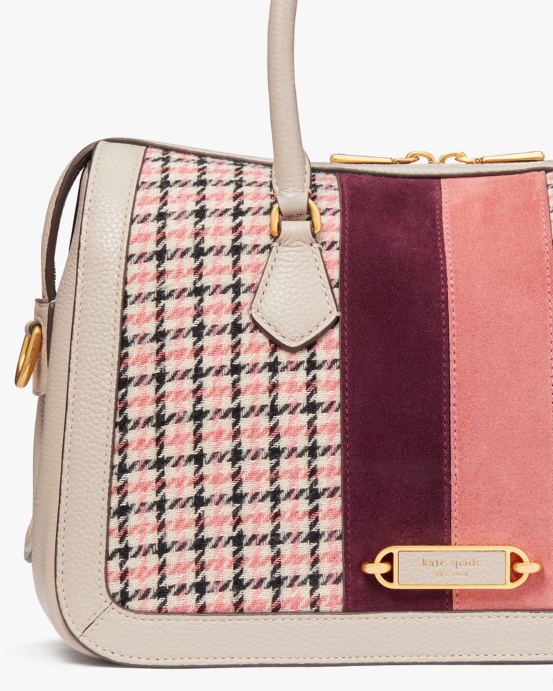 Gramercy Racing Stripe Plaid Twill Medium Satchel