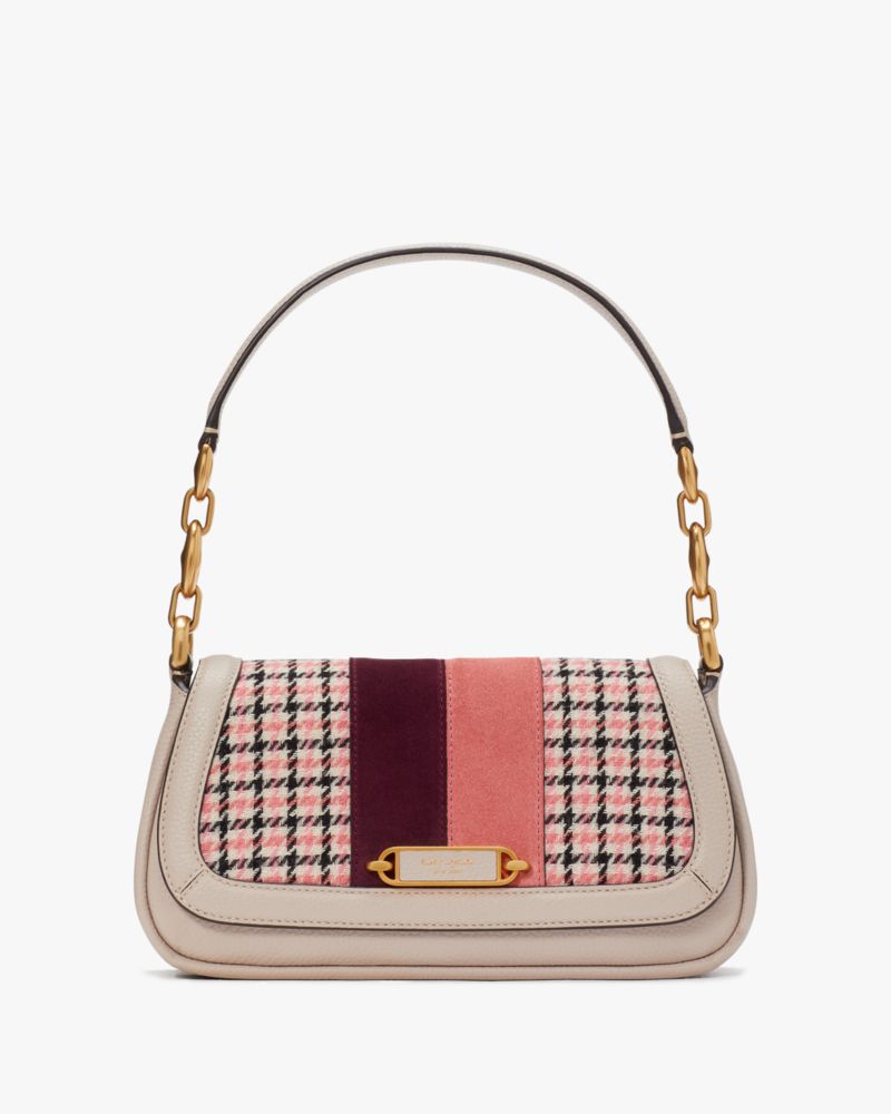 Gramercy Racing Stripe Plaid Twill Small Flap Shoulder Bag