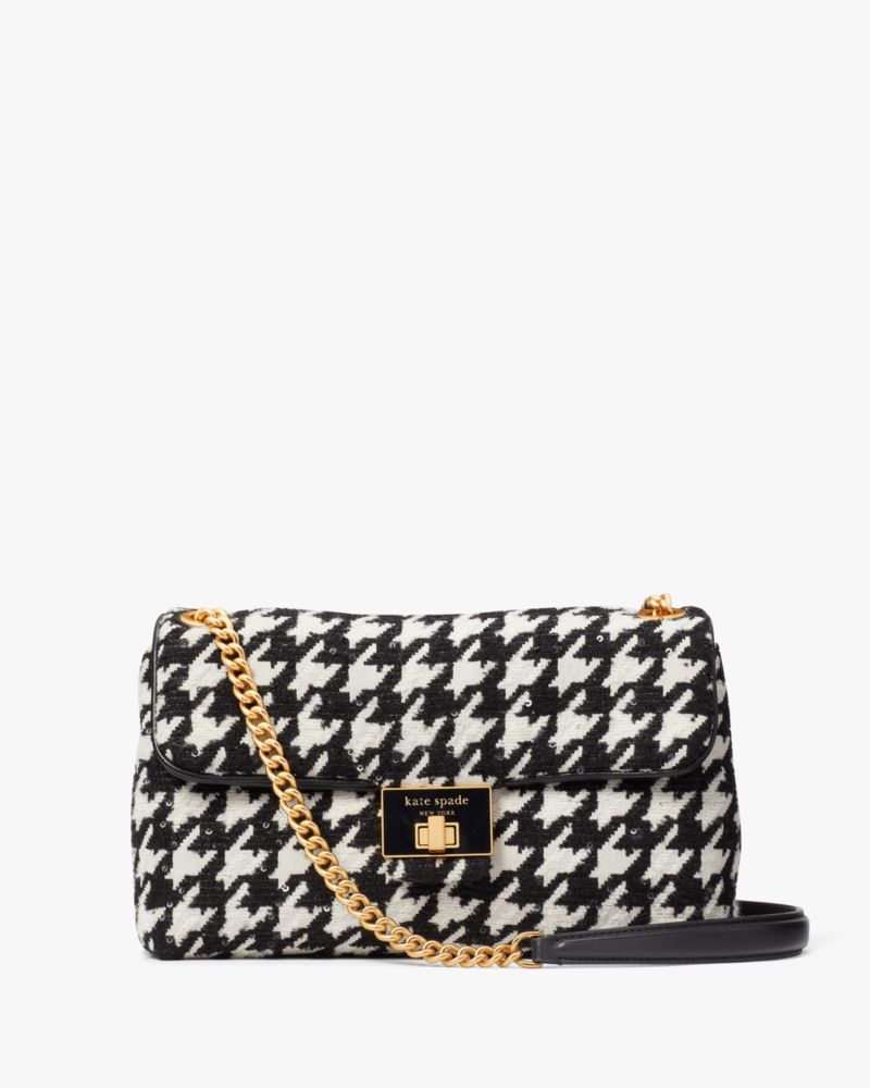 Small handbag/Shoulder bag - Black/houndstooth-patterned - Ladies