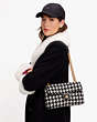 Kate Spade,Evelyn Houndstooth Medium Convertible Shoulder Bag,Black Multi