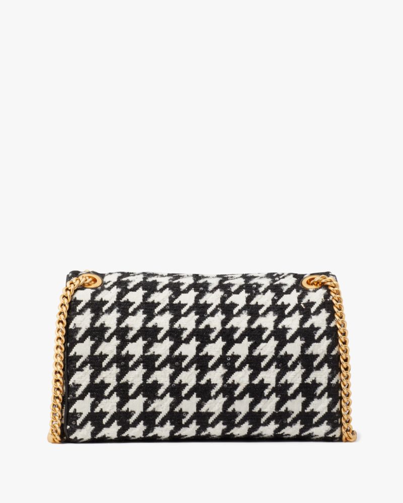 Evelyn Houndstooth Medium Convertible Shoulder Bag