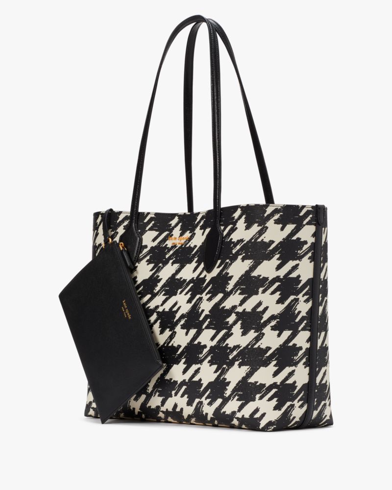 Kate Spade,Bleecker Painterly Houndstooth Large Tote,